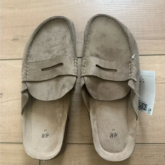 H&M Tan Suede Backless Penny Loafers - Picture 2 of 4